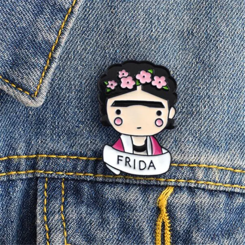 New lady painter metal badge creative clothing decorative accessories Enamel pin stitch sewing accessories
