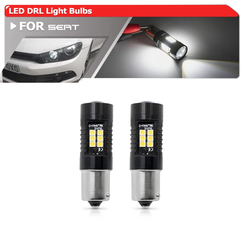 2x для Seat Ibiza Leon III MK3 Exeo Toledo IV MKIV Alhambra MK2 P21W BA15S Canbus белые светодиодные дневные