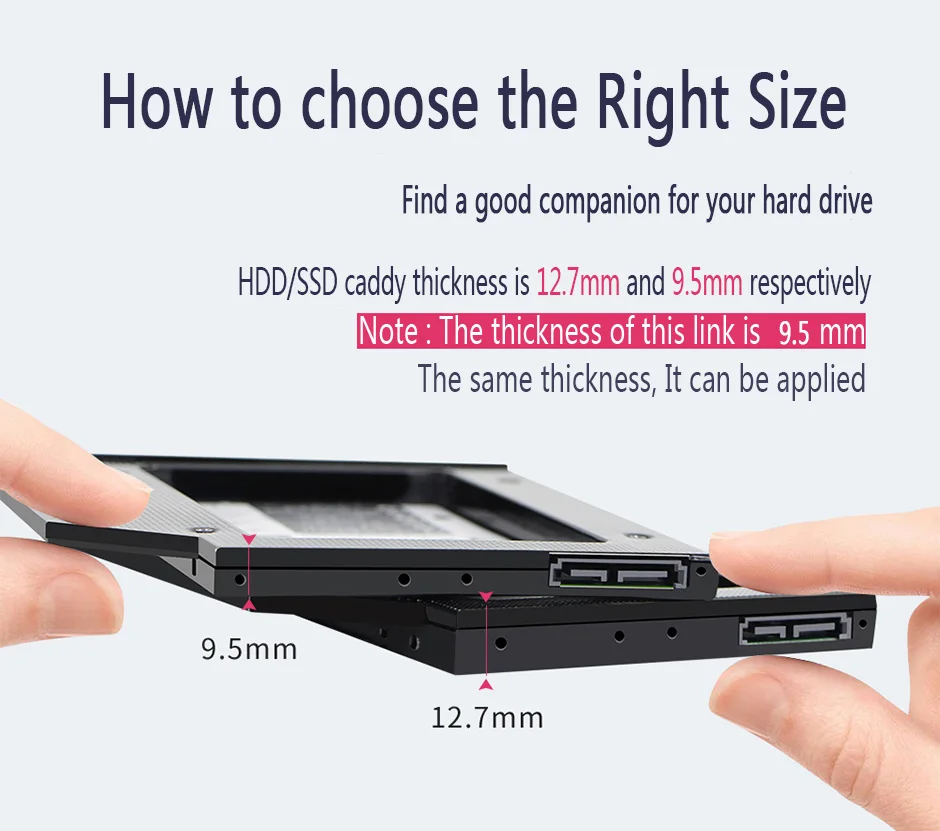 Машинист Универсальный SATA 3,0 2nd HDD Caddy 9,5 мм для 2," 2 ТБ SSD чехол Корпус для жесткого диска светодиодный для ноутбука DVD-ROM Оптический отсек