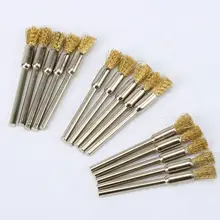 30pc Rotary Wire Brass Brush Drill Attachment Polishing Cup Wheel Set 5mm Tool