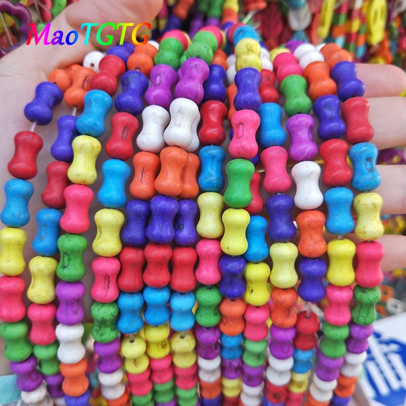 

13x8mm Bone Shape Mix Color Turquoises Beads Jewelry Making Bracelet Necklace Colorful DIY Beads For Jewelry Making Bangle