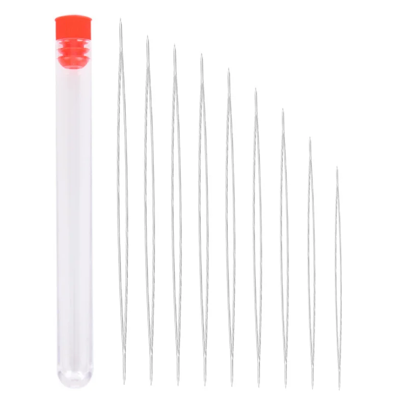 

5Pcs Big Eye Curved Beading Needles With Bottle Stainless Steel Tools Pins for Bead Threading String Cord Easy Jewelry Making