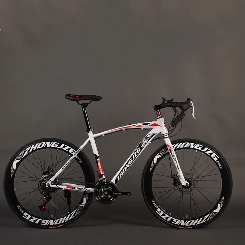 Best Bicycle Road Bike Fixed Gear Shifting Man Double Disc Brake Bending Muscle Women Student Adult Shock Absorption 1