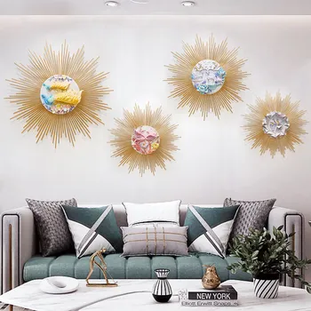 

Modern Wrought Iron Sunglasses Edge Resin Painting Center Wall Murals Home Livingroom Wall Hanging Crafts Hotel Wall Decoration