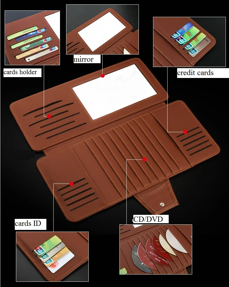 Cena 27 kieszenie osłona przeciwsłoneczna osłona przeciwsłoneczna organizator uchwyt na rękaw klipy uchwyt samochodowy CD DVD 10 pojemnik na płyty Case akcesoria samochodowe podwójna warstwa