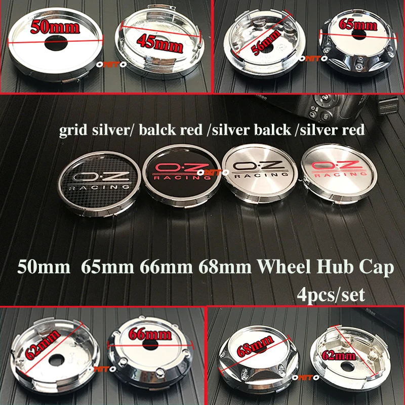 

Chrome High Cap 50mm 65mm 66mm 68mm Car Accessorie 4PCS OZ oz racing Wheel Center Cap Auto Emblem Badge Covers Wheel Hub Cap