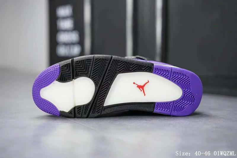 Классический Стиль jordan 4 Ретро Мужские Баскетбольные Кроссовки AJ 4 фиолетовая спортивная обувь 308497-142