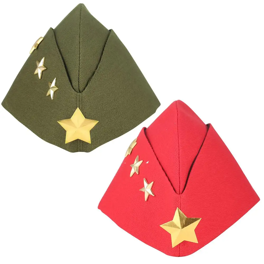 Солдатские танцевальные женские шапки-лодочки для русской женщины, военные береты, шапки, военные танцевальные шляпы с пентаграммой, шляпы для косплея, Детская Матросская шапка