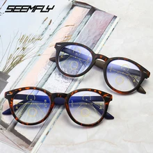 SEEMFLY очки для чтения для женщин и мужчин анти голубой свет пресбиопические очки женские мужские круглые очки при дальнозоркости очки унисекс