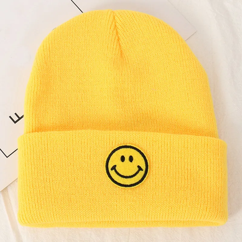 Lucu Senyum Wajah Anak Rajutan Topi 