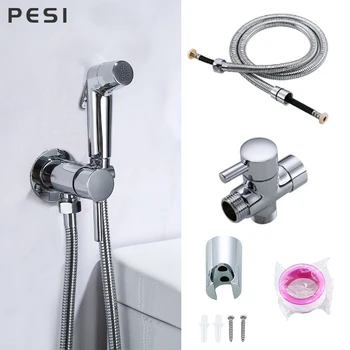 

Home Wash Bidet Sprayer Set Accessories Car Hand Held Easy Install ABS Pet Toilet Bathroom Shower Diaper Cleaning Hose Holder.