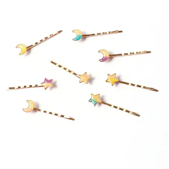 

2019 New Five-pointed Star Moon Clip Side Clip Metal Bangs Clip Korean Hair Accessories