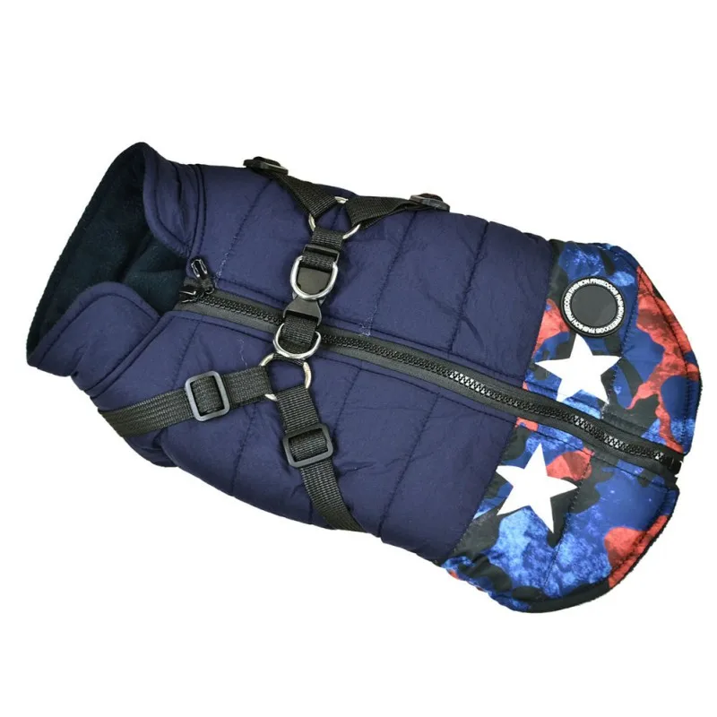 Синий Waterproof Pet Dog Puppy Vest Jacket Chihuahua Clothing Warm Winter Dog Clothes Coat For Small Medium Large Dogs 6 Size TY - Цвет: Синий
