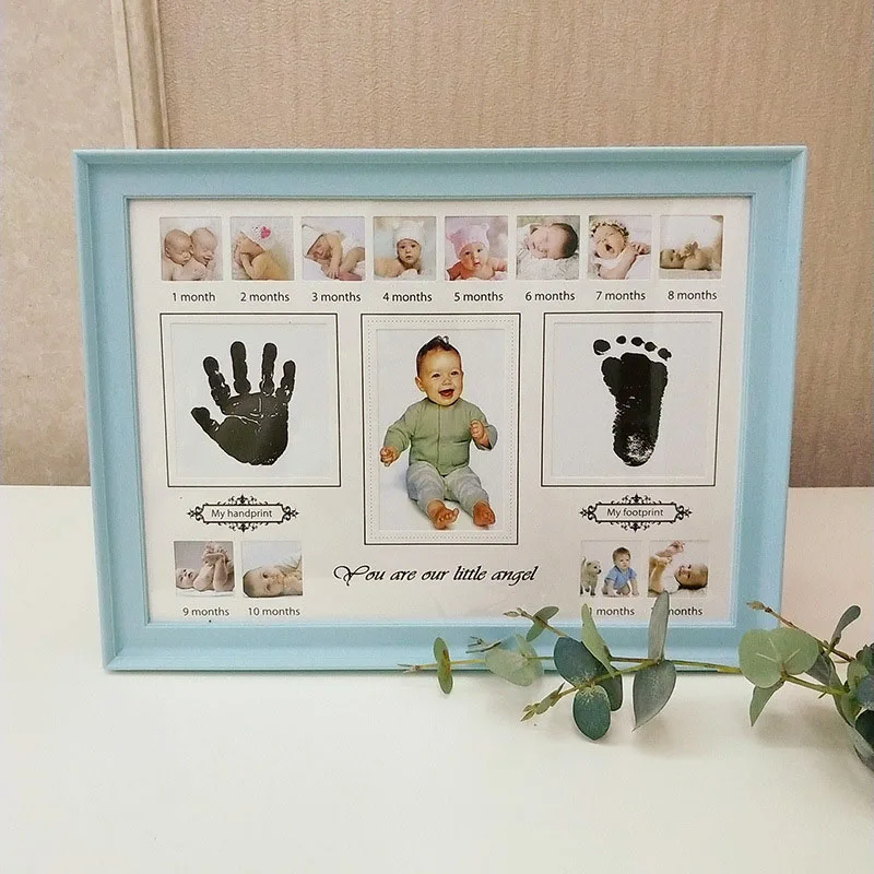 Милая детская фоторамка "сделай сам" отпечаток руки или след чернила отпечаток питции подарок на день рождения для ребенка настенные картины в рамках украшения для дома