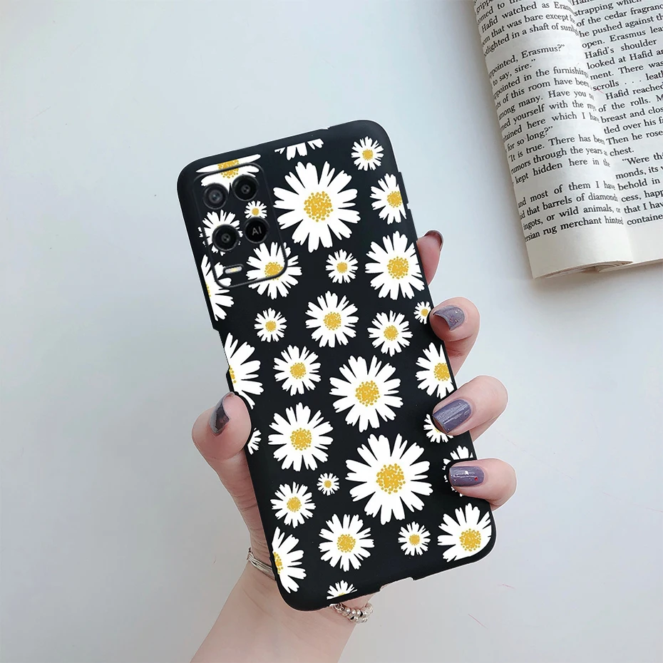 For OPPO A54 A 54 2021 Case Flower Silicon Phone Cover For OPPOA54 CPH2239 CPH2195 A 54 5G Shockproof Soft Bumper 6.5" Cute Case