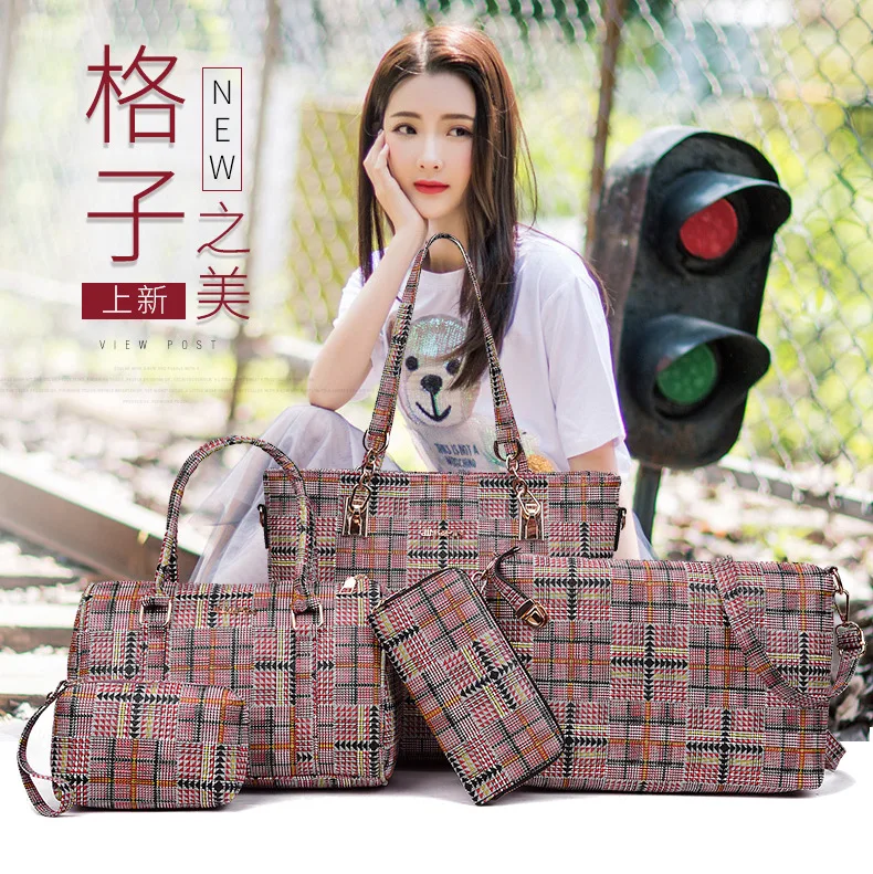 

Luxury Color 2019 Europe And America Fashion Shoulder Oblique Hand Versatile Different Size Bags Six Pieces Set Pattern WOMEN'S