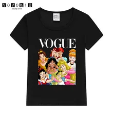 Çocuk kız 2020 prenses Vogue Harajuku T Shirt yaz grafikli tişört çocuk komik kore Tops Kawaii Streetwear(China)