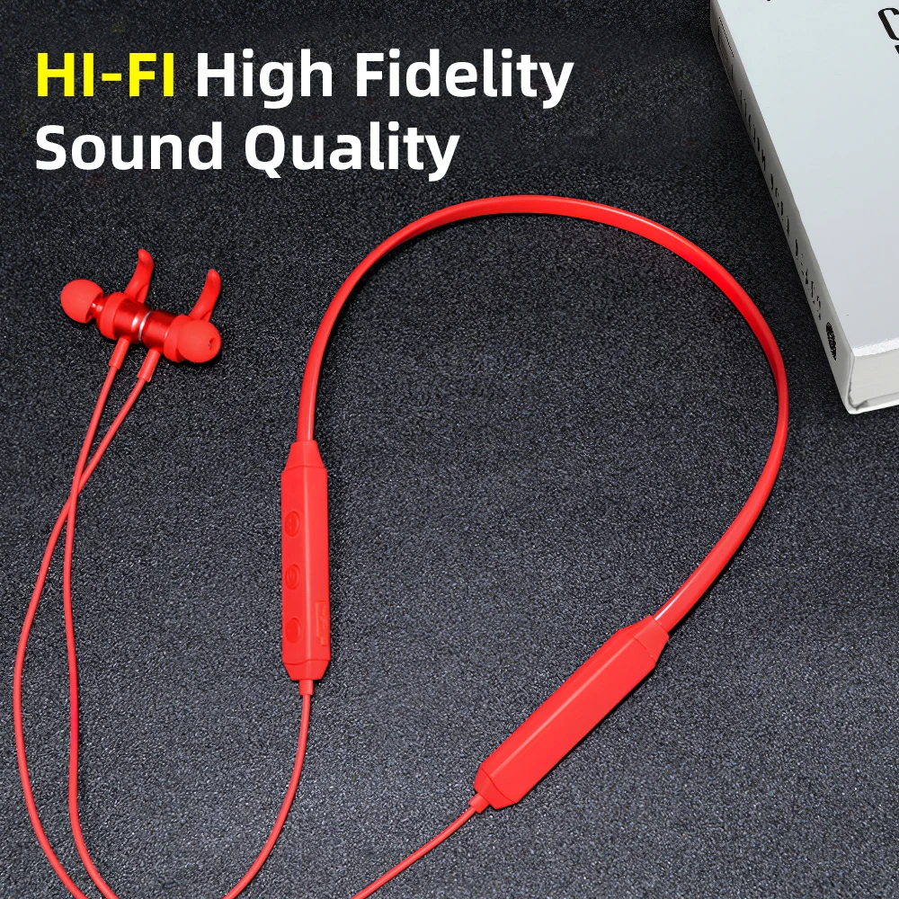 4D Stereo Wireless Bluetooth Headsets Hanging Neck Earphone Magnetic For Xiaomi iPhone Universal Sports Music Earbuds Microphone