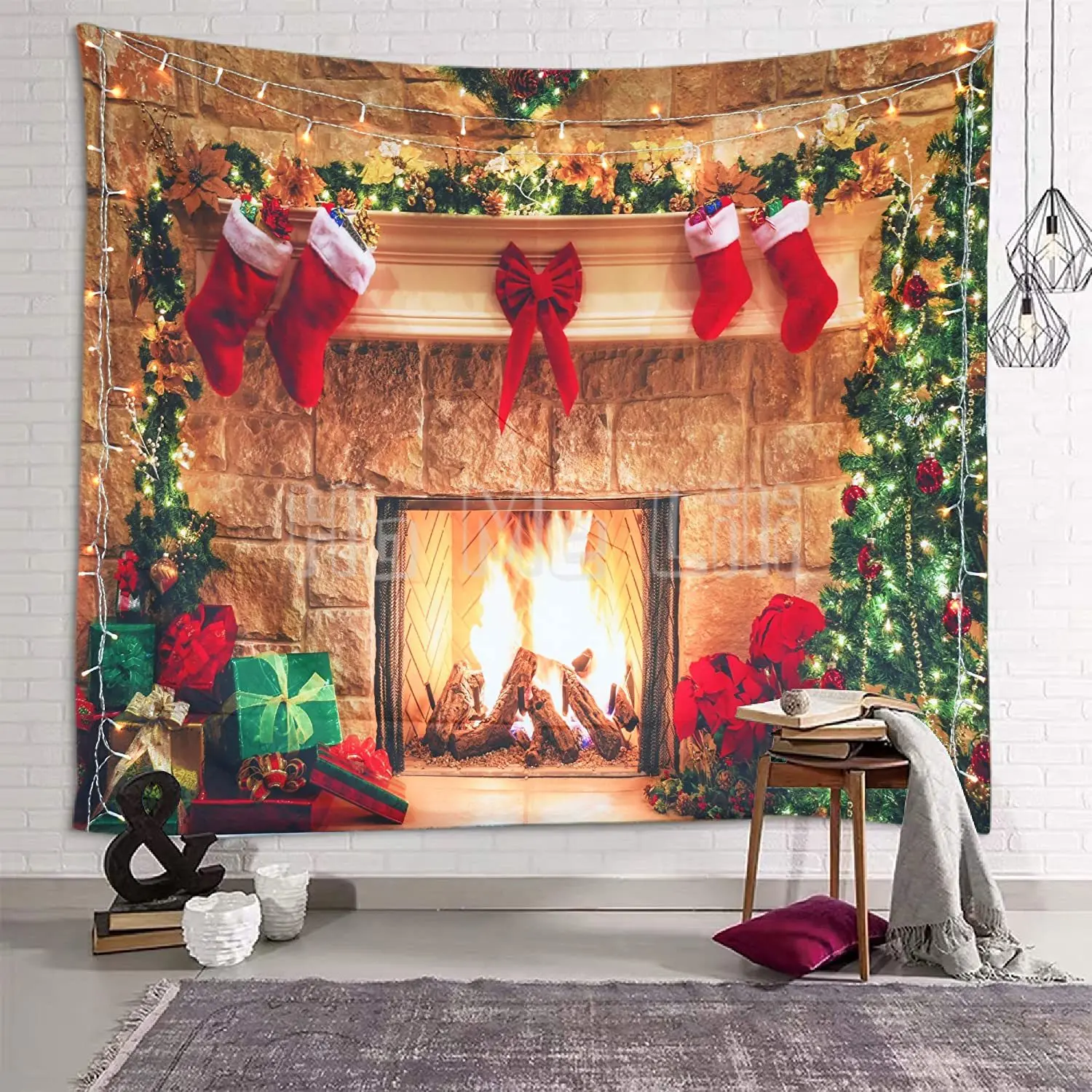 

Tapestry Wall Hanging Fireplace Christmas Tree Home Decoration