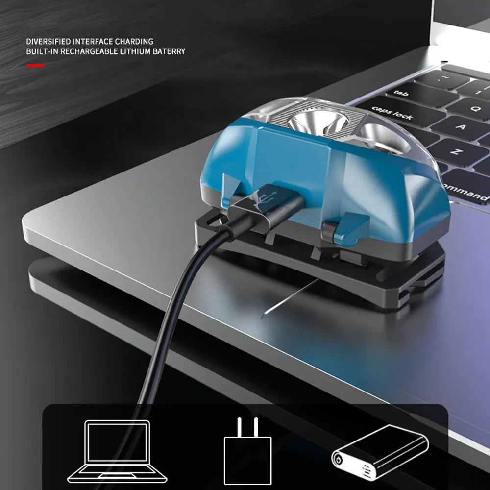Head Flashlight COB Headlamp Bike Headlight 800LM IR Sensor LED Headlight 100M Distance 14500 Battery USB Headlamp Lantern Camping Hunting Fishing White Light Head Torch