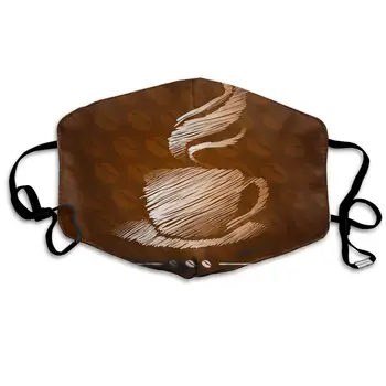 

Hand Drawn Coffee Cup Retro Creative PosterAnti-Dust Half Face Masks for Men Motorcycling Windproof Face Cartoon Creative Animal