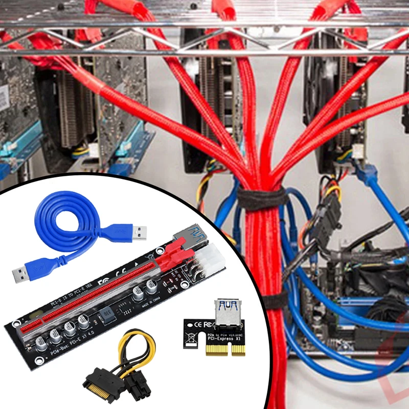 Pci-e 16x Riser Pci Express X16 Adaptador para Btc Bitcoin Mineiro Pcie Riser para Placa de Vídeo Placa Gráfica Gpu Mineração Peças - Imagem 3