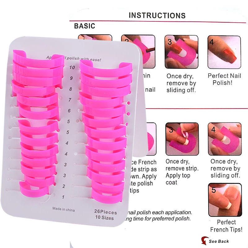 26 шт. лак для ногтей гель край против затопления пластиковый шаблон зажим маникюрные наборы покрытие для пальцев аксессуары для дизайна ногтей CH633