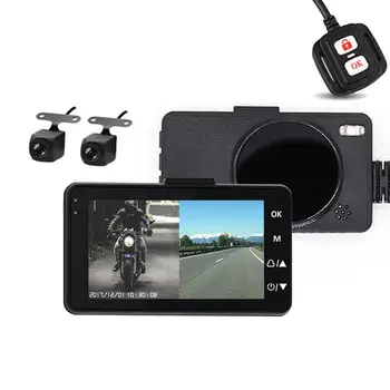 

500W Waterproof Motorcycle Video Recorder With 170 Wide-angle 3 Inch TF Card 1080P HD Front And Rear Dual Recording Camera 12V