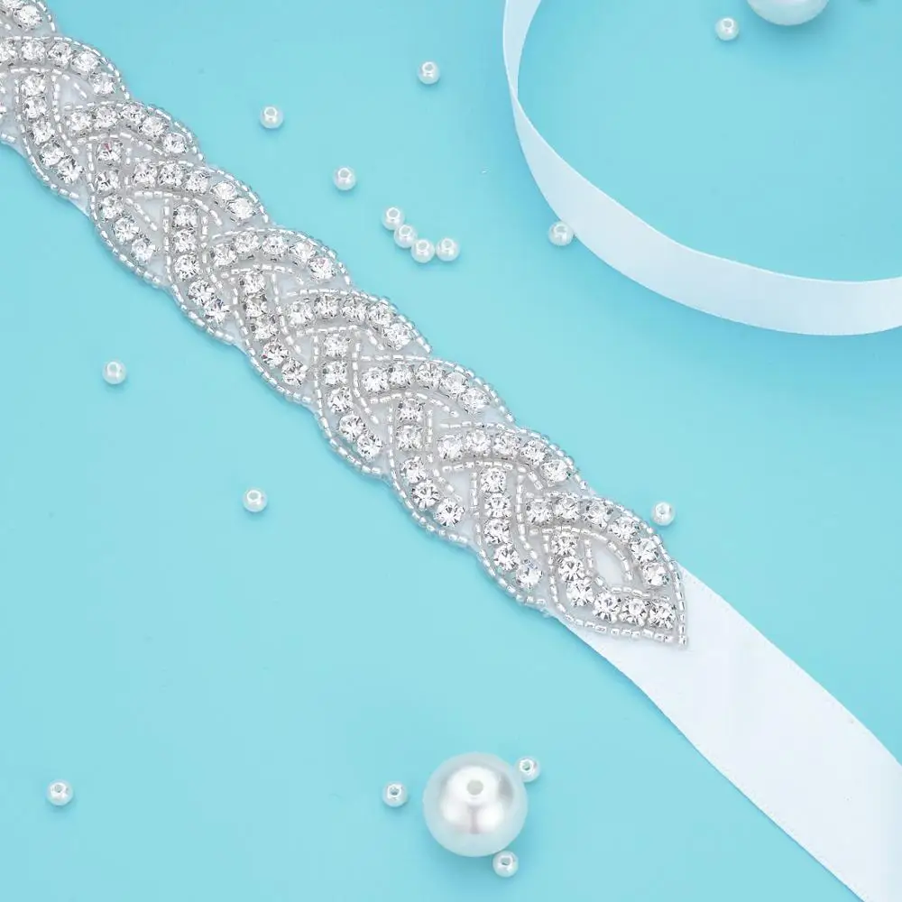 Rhinestone Bridal belt wedding crystal diamond wedding dress accessories belt sash 1PC WDD1053 bridal waistband
