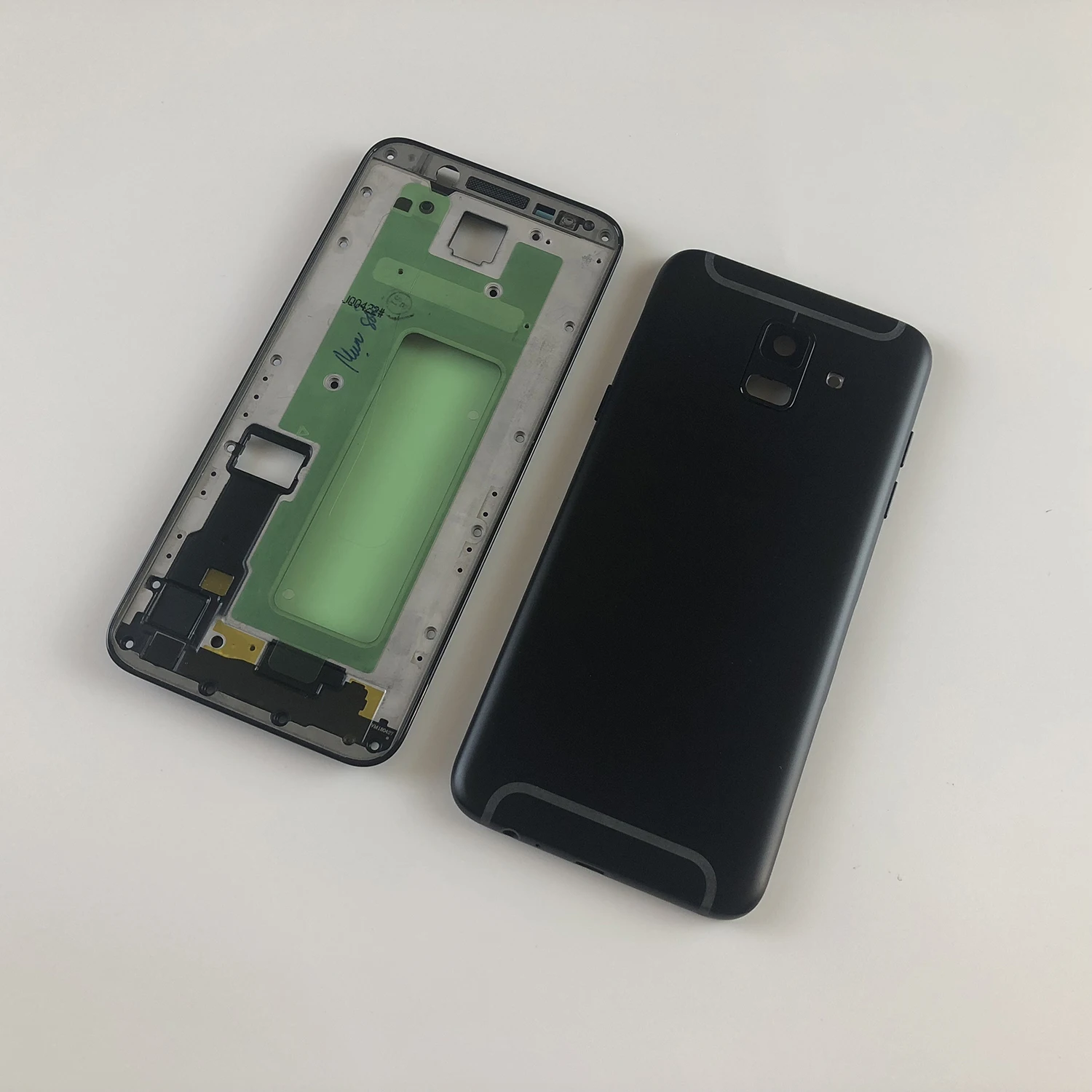 Для samsung Galaxy A6 A600 A600F ЖК-Корпус Передняя рамка+ металлическая средняя рамка Задняя крышка батареи+ боковые кнопки(двойная карта