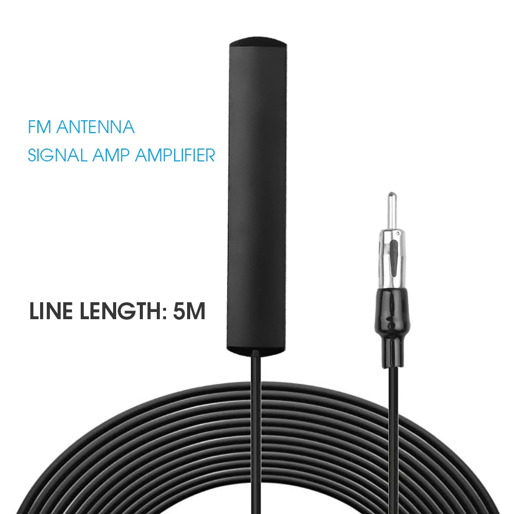 

DC 5-12V 5 meter length Car Radio Patch Antenna Aerial Booster Stability Signal FM AMP amplifier 80 - 120MHz for truck boat Auto