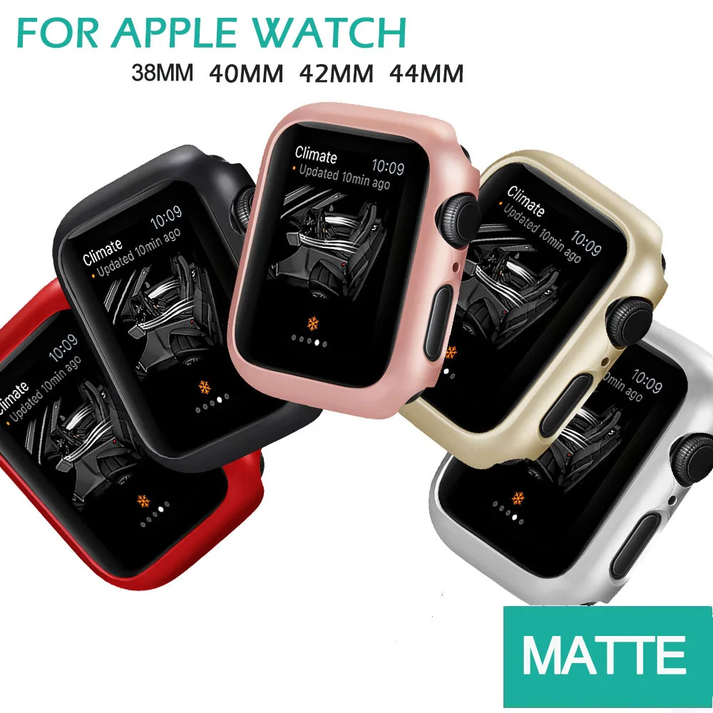 Защитный чехол из поликарбоната для Apple Watch Band Series 5 4 44 мм 40 мм, матовый чехол с рамкой, идеальный чехол-бампер для iWatch 5 4