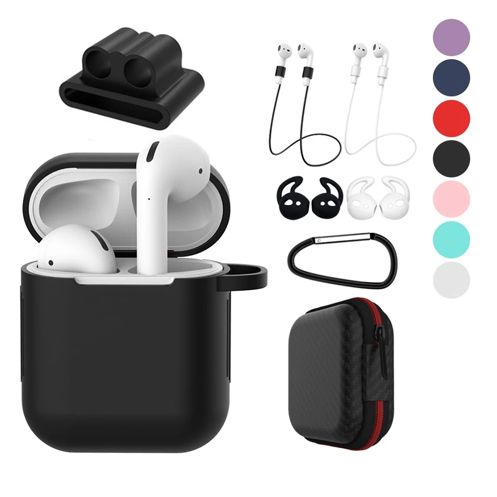 8 шт. чехол для наушников Apple AirPods 1 силиконовый Чехол Air Pods наушники сумка зарядки s