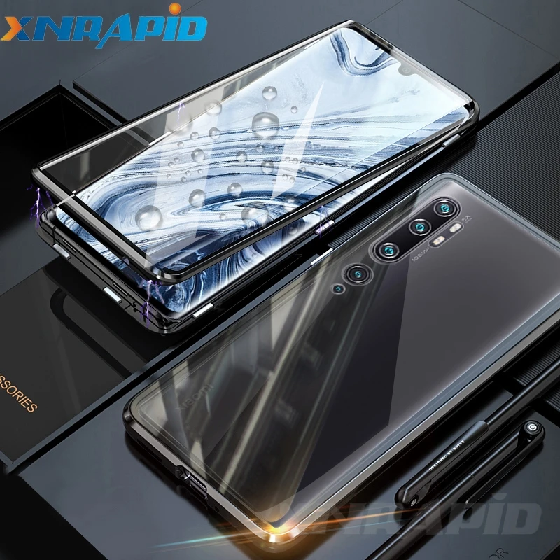 

For Xiaomi Mi Note 10 Pro CC9 Pro Case 360 Magnetic Double sided Tempered Glass Metal Frame Case For Xiaomi Mi Note 10 CC9 Case