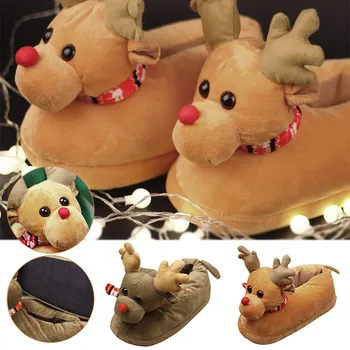 

Christmas cotton shoes Warm Indoor Shoes Women Home Christmas slippers Thick Winter Christmas decorations Bedroom Slippers