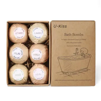 

6 pcs Natural Bath Bombs Bubble Bath products Essential Oil Handmade SPA Stress Relief Exfoliating Mint Lavender Rose Flavor