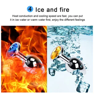 Gem Crystal Jewelry Round Anal Plug Sex Toy Metal Stainless Steel Butt Small Tail Gay And Lesbian Couples Smooth Dildo Anal Plug 2