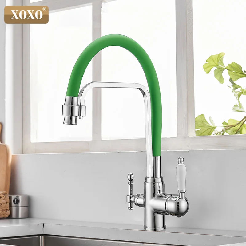  XOXO Filter Kitchen Faucet Drinking Water Black Deck Mounted Mixer Tap Cold and Hot Pure Water Filt - 4000041053501