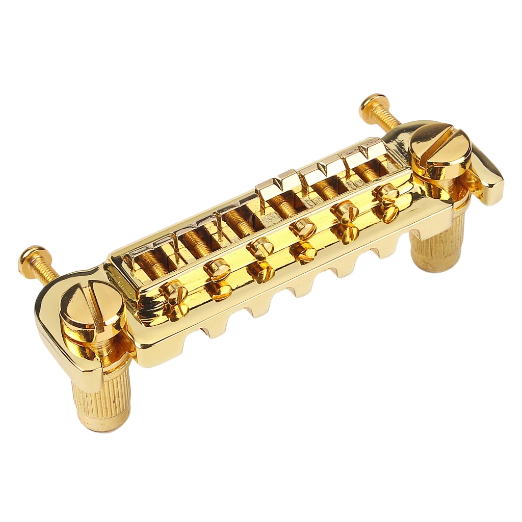 Guitar Bridge with Stopbar Studs for Les Paul Hofner Electric Guitar Parts - Цвет: Золотистый