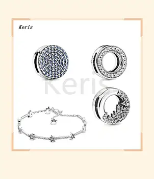 

2019 High-end 1: 1 New Dazzling Charm Petal CZ Multicolor Beaded DIY 925 Sterling Silver Elegant Ladies Celebratory Gift