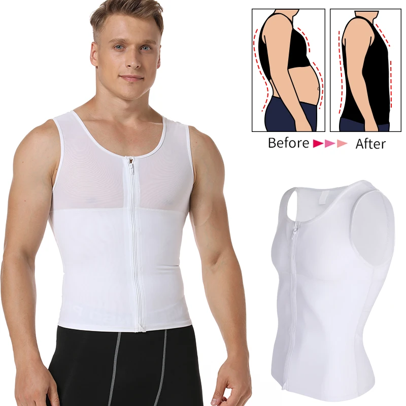 Men Gynecomastia Compression Shirt Waist Trainer Slimming