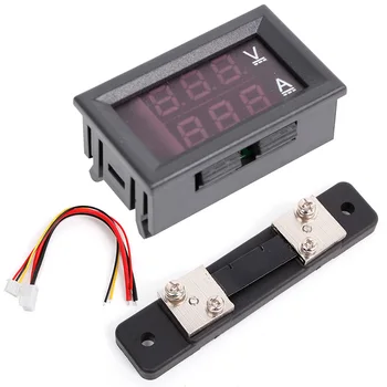 

0-100V/50A Red Blue Digital Voltmeter Ammeter 2in1 DC Volt Amp Meter W/ Shunt