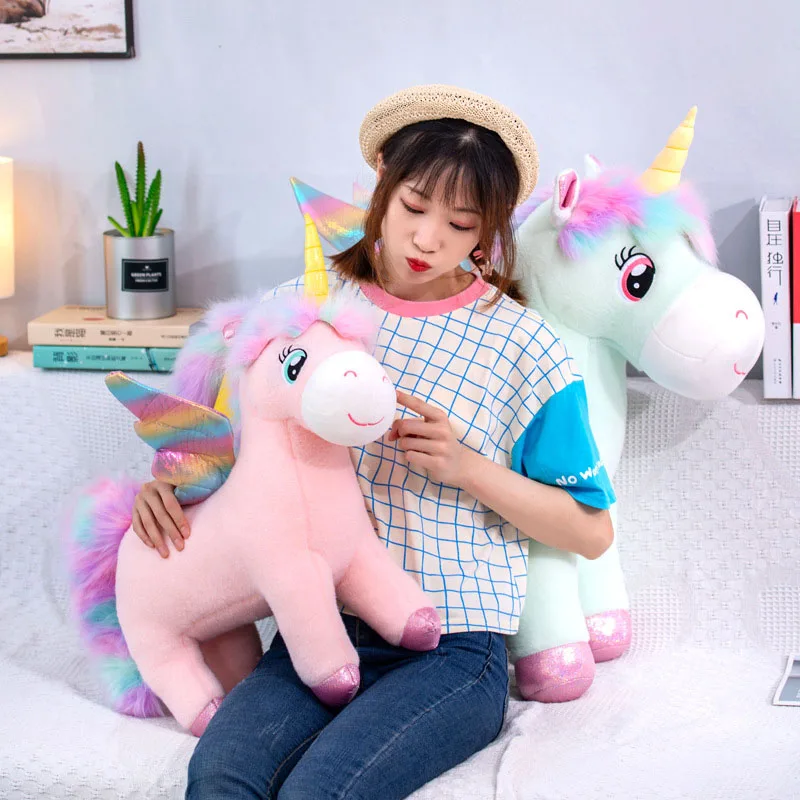 1 шт. 35-65 см фантазия тяньма плюшевая игрушка единорог Подушка Kawaii мягкая Единорог маленькая Пегаса креативная подушка