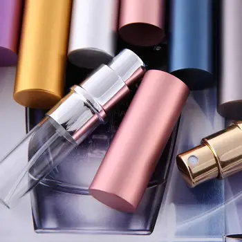 

5ml Perfume Spray Bottle Portable Refillable Glass Bottle Empty Cosmetic Containers Travel Aluminum Perfume Atomizer