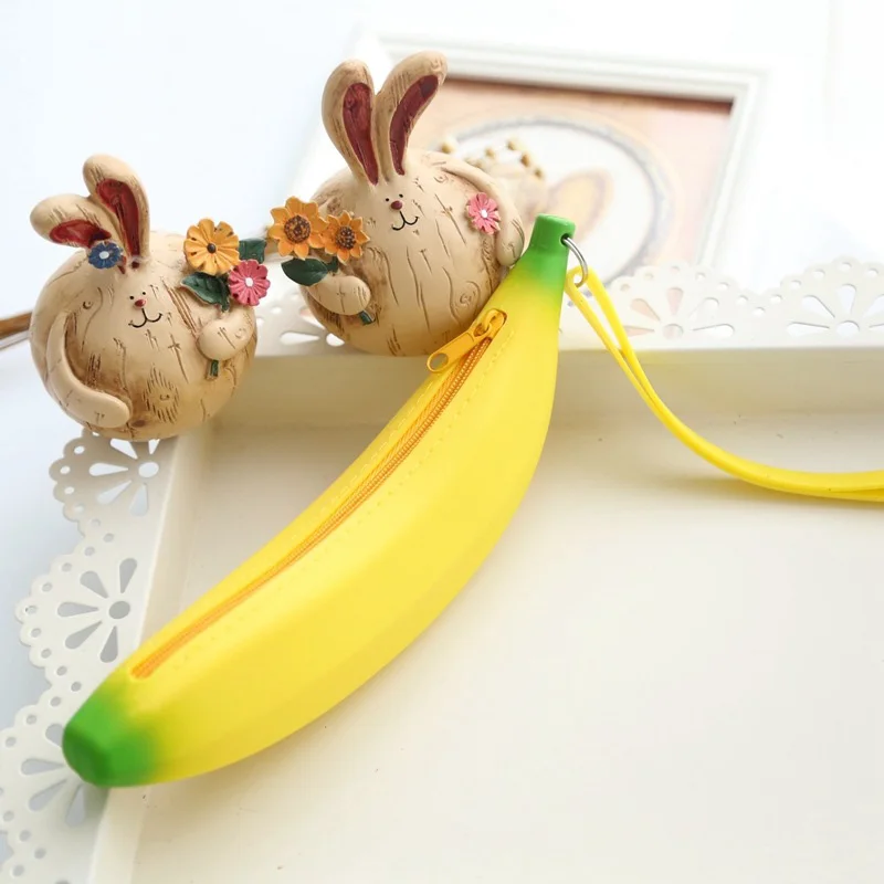 Cute Coin Purse Banana Pencil Case Kawaii Bag Silicone Purse Funny Purses For Kids Yellow Corn Coin Bags For Children (12)