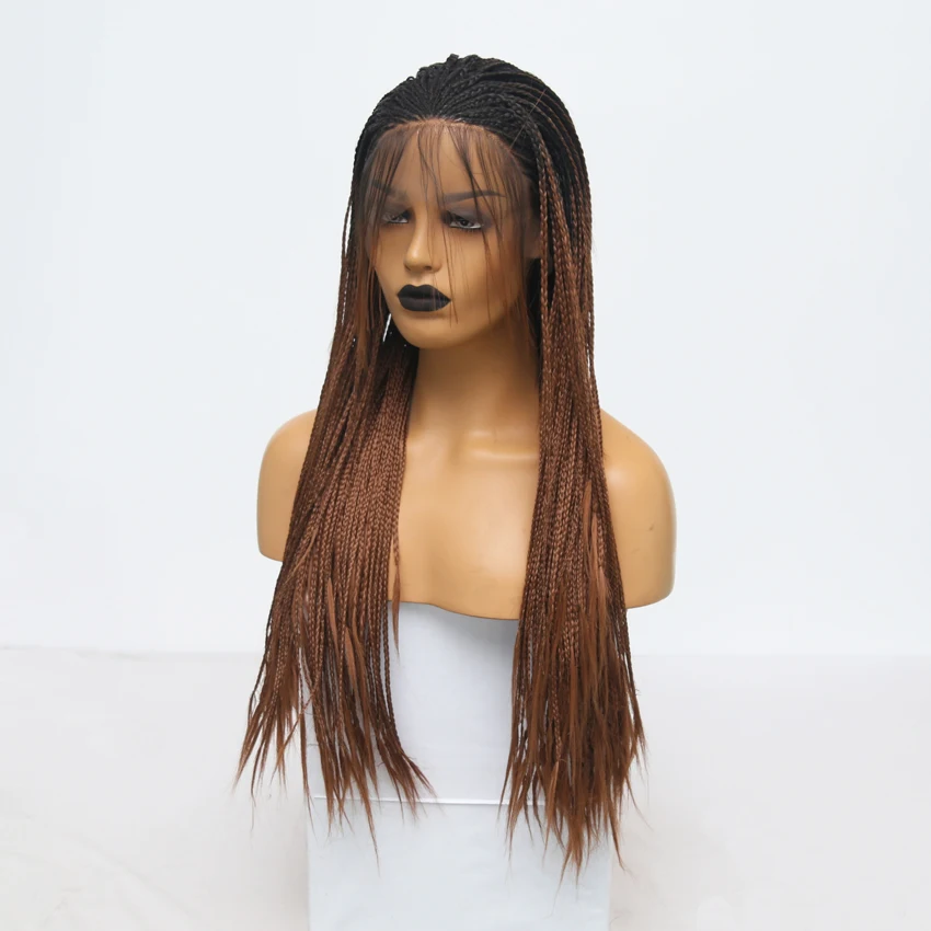 Charisma Braided Wigs Heat Resistant Hair Long Box Braided Wig Synthetic Lace Front Wig with Baby Hair For Black Women 13X3