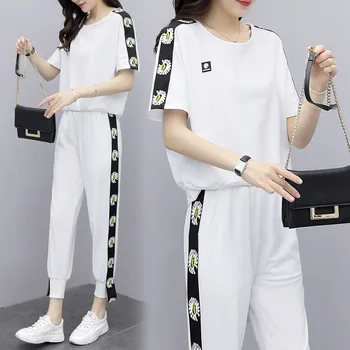 

BacklakeGirls 2020 New Design Fashion Hot Sale White Suit Set Women Tracksuit Two-piece Style Outfit Sweatshirt Sport Wear