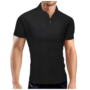 

Summer Shirts Men Fashion Solid Business O-Neck Collar Short Sleeve Shirts Blouse camisas para hombre 2020 Hot
