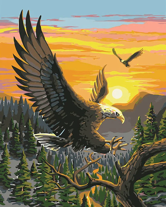 HUACAN Paint By Number Animal Eagle HandPainted Kits Drawing Canvas Picture DIY Art Home Decoration Gift - Цвет: SZHC1-2000