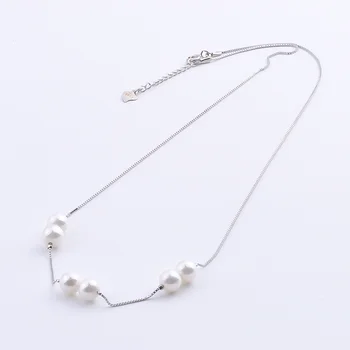 

Couple Shell White Pearl Necklace 925 Sterling Silver Necklaces For Women Long Box Chains Pendants Fashion Jewelry Accesories